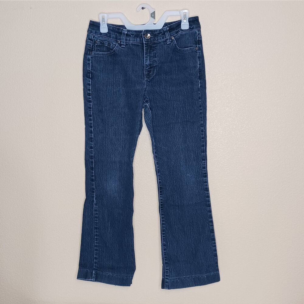 Nine West Jeans Womens 8 Bootcut Mid Rise Dark Wash Stretch Denim Blue